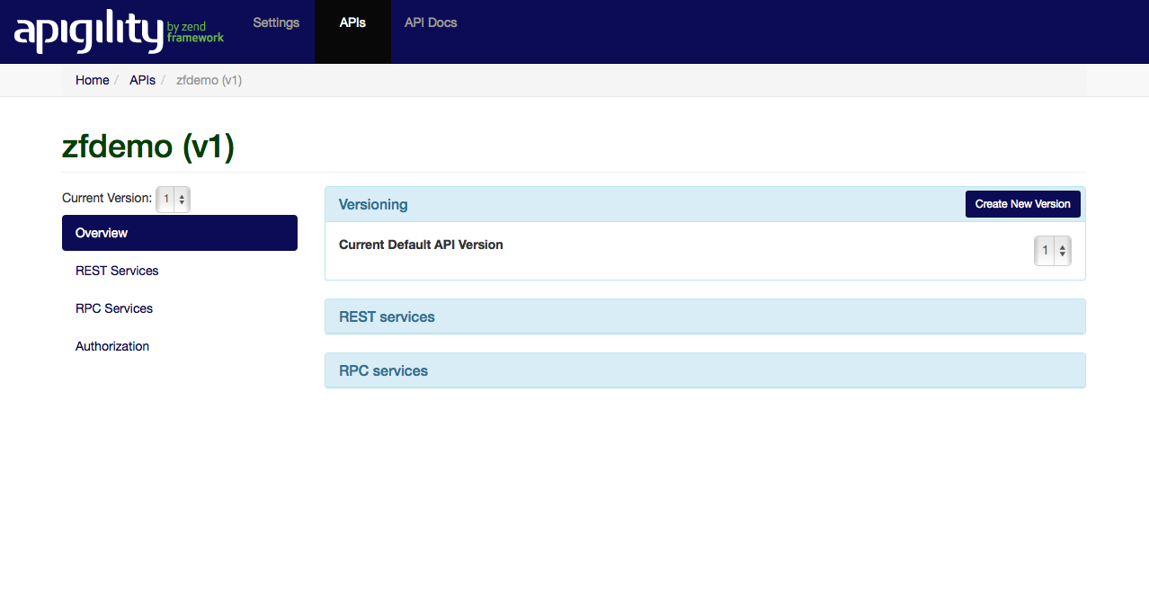 New zfdemo API